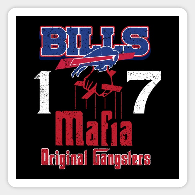 Bills Mafia Original Gangsters (Rough Textured) Sticker by DavidLoblaw